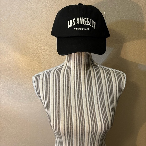 NWT Ballcap Unisex Black “Los Angeles Vintage Made” White Embroidery 100% Cotton - Picture 2 of 8